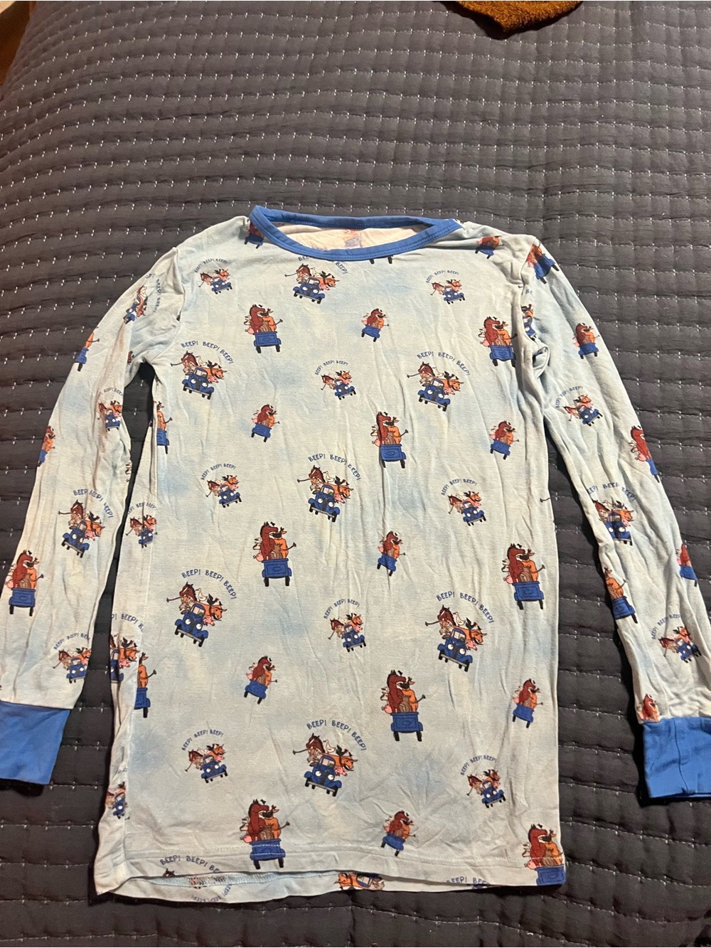 BOJC Little Blue Truck Print Long-Sleeve Kids Bamboo Pajama Set size 7/8